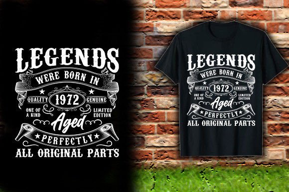 1972 Quality Legends Graphics for T-Shirt Designs