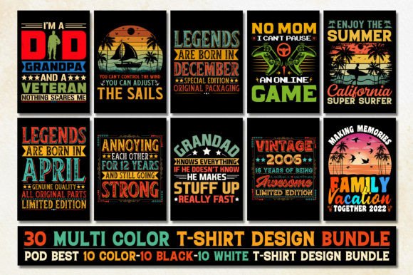 POD T-Shirt Design Bundle: Graphics for T-Shirt Designs
