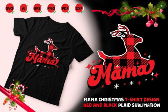 Review: Mama Christmas Plaid Sublimation Design