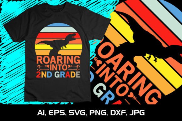 Roaring 2nd Grade SVG: Graphics for T-Shirt Designs