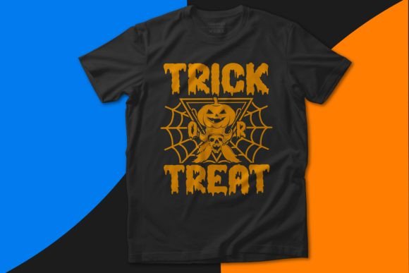 Trick or Treat Pumpkin Skull: Graphics for T-Shirt Designs