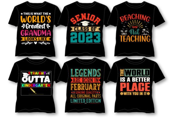Typography T-Shirt Design Bundle: Graphics for T-Shirt Designs